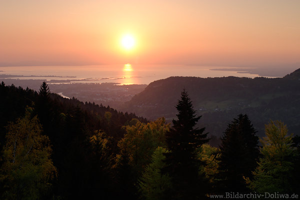Sonnenuntergang ber Bodensee-Wassertafel Landschaft romantische Stimmung Naturfotografie