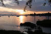 Allensbach romantischer Sonnenuntergang über Gnadensee Wassertafel