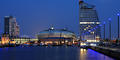 Bremerhaven Nachtpanorama Skyline Romantik Nachtfoto City-Hochhäuser Lichter