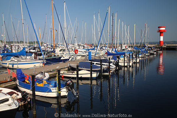 Eckernfrde Yachthafen Leuchtturm Segelboote Port Wasser-Landschaft Ostsee