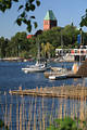 Ratzeburg See Ufer Schilf Landidyll Foto am Wasser Dom Turm über Boote Naturbild